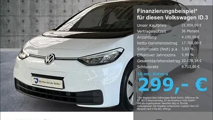 Gebraucht VW ID.3 Pure 110 kW (150 PS) 2022 Weiß Kleinwagen