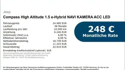 Brugt Jeep Compass Altitude 131 HK (96 kW) 2024 Hvid SUV