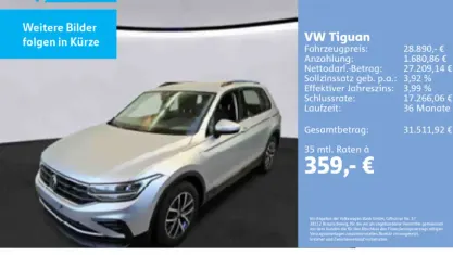 Gebraucht VW Tiguan Life 150 PS (110 kW) 2022 Reflexsilber metallic SUV