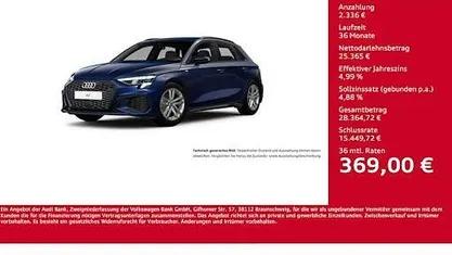 Gebraucht Audi A3 S-Line 150 PS (110 kW) 2022 Blau Limousine