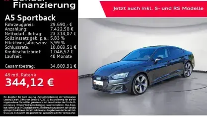 Gebraucht Audi A5 Sportback Advanced Plus 163 PS (119 kW) 2022 Grau Kleinwagen