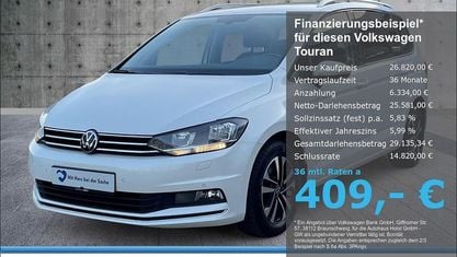 Gebraucht VW Touran United 150 PS (110 kW) 2021 Weiß Van / Kleinbus