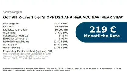 Gebraucht VW Golf VIII R-line 150 PS (110 kW) 2024 Schwarz Limousine