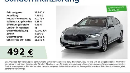 Aluminiumsilber Gebraucht 2024 Skoda Superb Selection Kombi | 37.840 € (Fairer Preis)