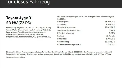 Gebraucht Toyota Aygo X 72 PS (52 kW) 2024 Weiss SUV
