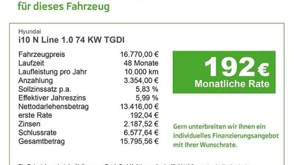 Gebraucht Hyundai i10 N Line 101 PS (74 kW) 2023 Rot Kleinwagen