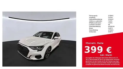 Gebraucht Audi A3 Sportback e-tron 204 PS (150 kW) 2022 Weiß Kleinwagen