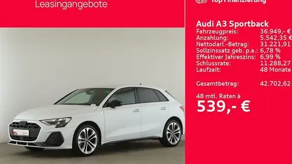 Weiß Gebraucht 2025 Audi A3 S-Line Limousine | 36.949 € (Fairer Preis)