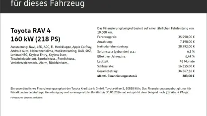 Gebraucht Toyota RAV4 Hybrid Team 218 PS (160 kW) 2023 Grau SUV