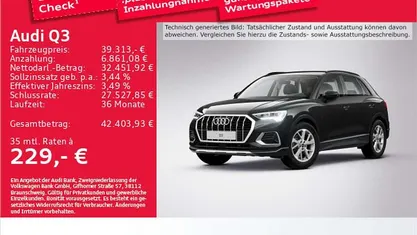 Mythosschwarz metallic Gebraucht 2025 Audi Q3 Advanced SUV | 39.313 € (Fairer Preis)