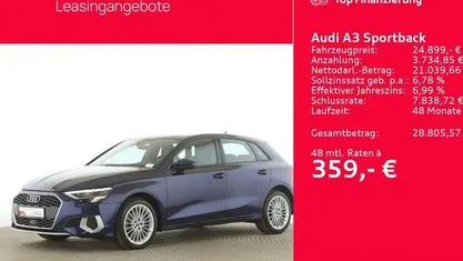 Gebraucht Audi A3 Advanced 150 PS (110 kW) 2022 Navarrablau metallic Limousine