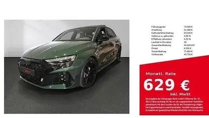 Second-hand Audi RS3 Sportback Ambiente 400 CP (294 kW) 2025 Verde Hatchback