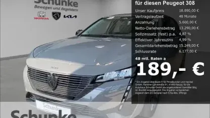 Gebraucht Peugeot 308 SW Active 131 PS (96 kW) 2024 Silber Kombi