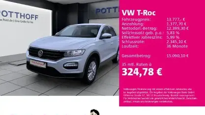 Gebraucht VW T-Roc 116 PS (85 kW) 2019 Silber SUV