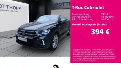 Gebraucht VW T-Roc Cabriolet R-line 150 PS (110 kW) 2022 Schwarz Cabrio