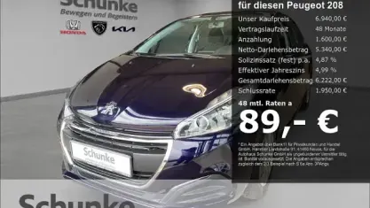Gebraucht Peugeot 208 Active 68 PS (50 kW) 2017 Blau Kleinwagen
