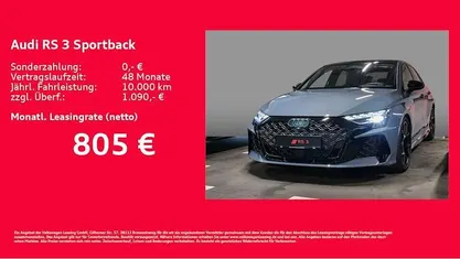 Neu Audi RS3 Sport 400 PS (294 kW) 2026 Grau Limousine
