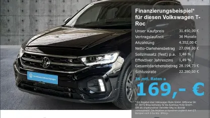 Gebraucht VW T-Roc Cabriolet R-line 150 PS (110 kW) 2025 Schwarz SUV