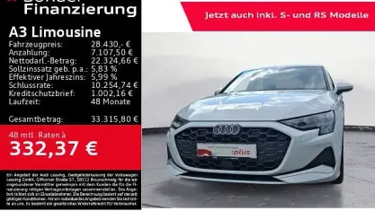 Gebraucht Audi A3 Advanced Plus 150 PS (110 kW) 2025 Gletscherweiß metallic Limousine
