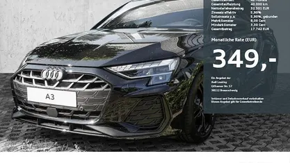 Schwarz Neu 2025 Audi A3 S-Line Limousine | 41.490 € (Fairer Preis)