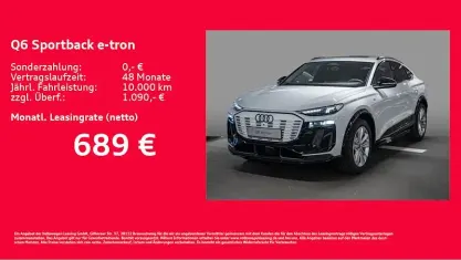 Nuova Audi SQ6 Sportback e-tron Ambiente 380 kW (517 CV) 2025 Bianco SUV