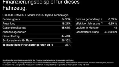 Gebraucht Mercedes C300e AMG 313 PS (230 kW) 2025 Obsidianschwarz Kombi