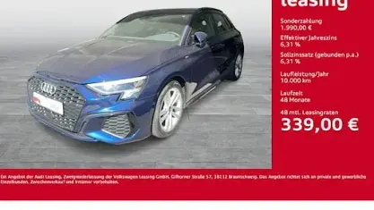 Brugt Audi A3 S-Line 150 HK (110 kW) 2022 Blå Sedan