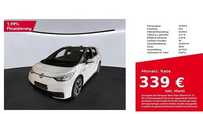 Gletscherweiß Gebraucht 2021 VW ID.3 Pro Performance Kleinwagen | 19.990 € (Guter Preis)
