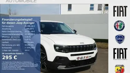 Neu Jeep Avenger Summit 110 PS (80 kW) 2026 Snow white (weiss) SUV