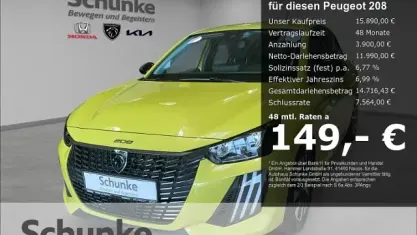 Gebraucht Peugeot 208 Active 75 PS (55 kW) 2024 Gelb Kleinwagen