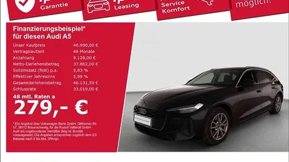 Mythosschwarz metallic Gebraucht 2025 Audi A5 Ambiente Kombi | 46.990 € (Superpreis)