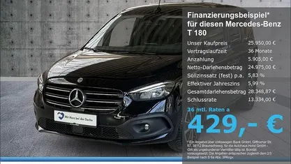 Gebraucht Mercedes T180 Progressive 116 PS (85 kW) 2023 Schwarz Van / Kleinbus
