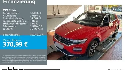 Flashrot/schwarz Gebraucht 2019 VW T-Roc Style SUV | 18.330 € (Fairer Preis)