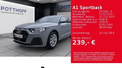 Gebraucht Audi A1 Sportback Advanced 116 PS (85 kW) 2025 Pfeilgrau perleffekt Kleinwagen