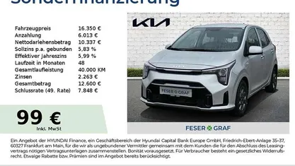 Silber Neu 2025 Kia Picanto Vision Kleinwagen | 16.350 € (Guter Preis)