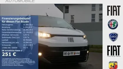 Ny Fiat Scudo Comfort 150 HK (110 kW) 2026 Vit Van