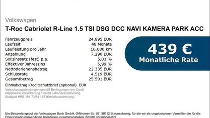 Usata VW T-Roc Cabriolet R-line 150 CV (110 kW) 2021 Bianco Cabrio