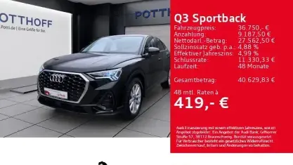 Gebraucht Audi Q3 Sportback Performance 150 PS (110 kW) 2025 Mythosschwarz metallic SUV