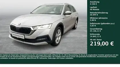 Gebraucht Skoda Octavia Scout 4x4 150 PS (110 kW) 2022 Brillantsilber metallic Kombi