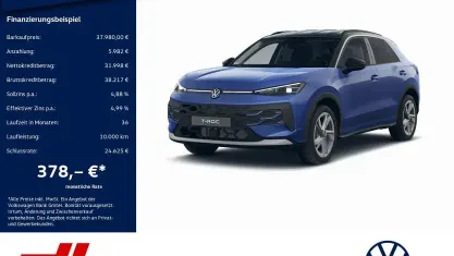 Second-hand VW T-Roc Life 150 CP (110 kW) 2025 Albastru SUV