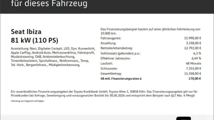 Gebraucht Seat Ibiza Black Edition 110 PS (80 kW) 2023 Rot Kleinwagen