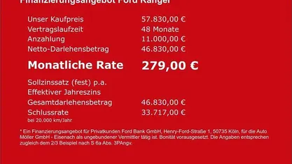 Rot Neu 2026 Ford Ranger Wildtrack Abholung | 57.830 € (Fairer Preis)