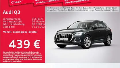 Mythosschwarz metallic Gebraucht 2025 Audi Q3 Advanced SUV | 39.942 € (Fairer Preis)