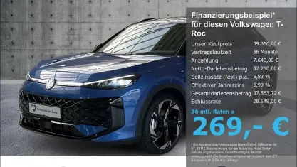 Neu VW T-Roc Cabriolet R-line 150 PS (110 kW) 2025 Blau SUV