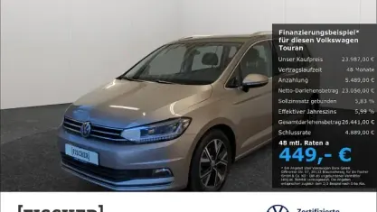 Gebraucht VW Touran Highline 150 PS (110 kW) 2019 Titanium beige Van / Kleinbus