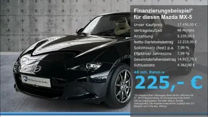 Gebraucht Mazda MX5 131 PS (96 kW) 2018 Schwarz Cabrio