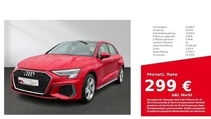 Usata Audi A3 S-Line 150 CV (110 kW) 2023 Rosso Berlina