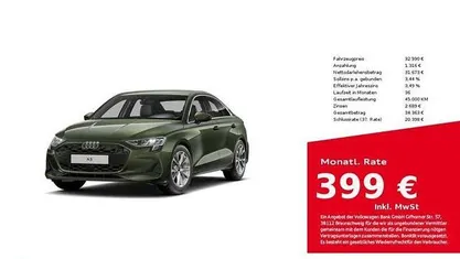 Distriktgrün metallic Gebraucht 2025 Audi A3 Performance Limousine | 32.990 € (Superpreis)