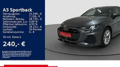 Grau Gebraucht 2025 Audi A3 Sportback S-Line Limousine | 35.990 € (Superpreis)