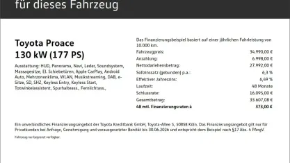 Gebraucht Toyota Proace Verso Team 177 PS (130 kW) 2021 Grau Kombi